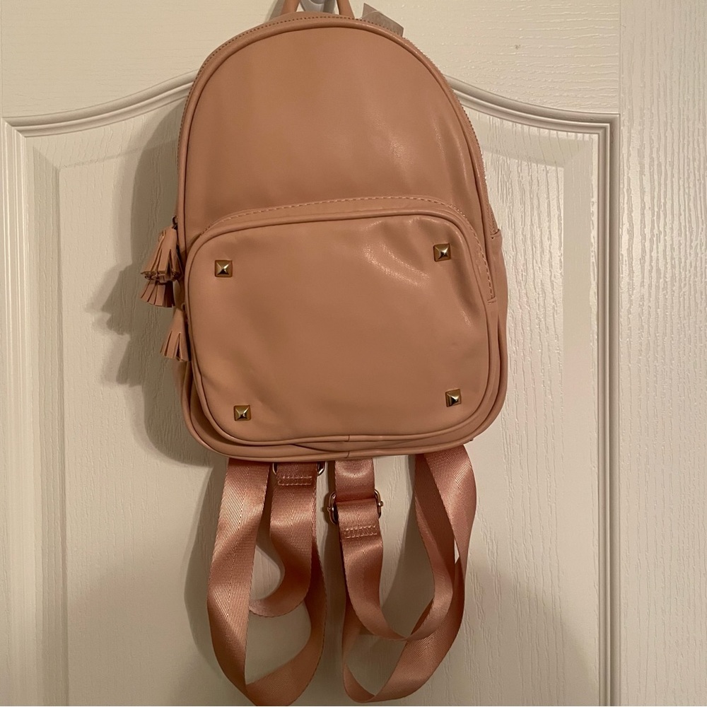 Vegan leather mini backpack